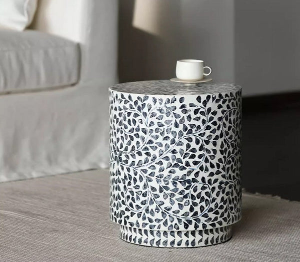 Creative Coffee Table, Bedside Small Side Table, Portable Casual Side Table, Contemporary Round Side Table, Shell Small Sofa Side Table, Contemporary Side Table-LargePaintingArt.com