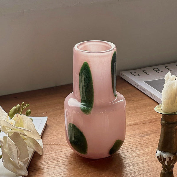 Handmade Glass Bud Vases, Flower Vases on Table, Vintage Small Glass Flower Vases, Water Holding Flower Vases-LargePaintingArt.com