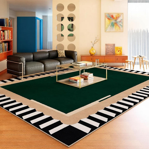 Mid Century Modern Rugs, Contemporary Modern Rugs under Coffee Table, Colorful Modern Rugs for Living Room, Dining Room Geometric Modern Rugs-LargePaintingArt.com