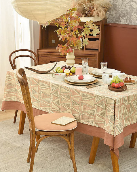 Extra Large Rectangle Tablecloth for Dining Room Table, Geometric Modern Table Covers for Kitchen, Country Farmhouse Tablecloths for Oval Table-LargePaintingArt.com