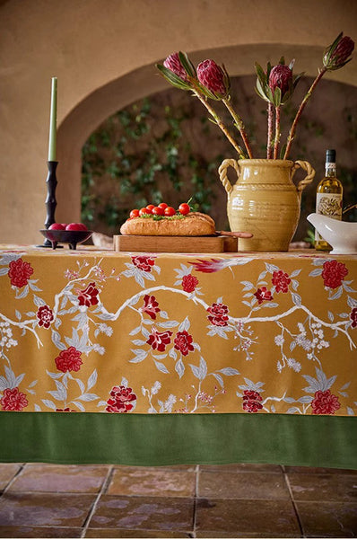 Farmhouse Table Cloth, Dining Room Flower Table Cloths, Large Square Tablecloth for Round Table, Extra Large Rectangular Table Covers for Kitchen-LargePaintingArt.com