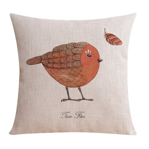 Love Birds Throw Pillows for Couch, Simple Decorative Pillow Covers, Decorative Sofa Pillows for Children's Room, Singing Birds Decorative Throw Pillows-LargePaintingArt.com