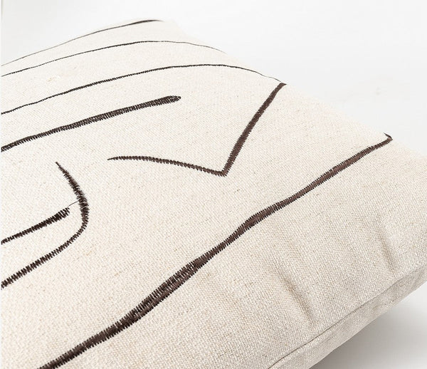 Geometric Square Modern Throw Pillows for Couch, Beige Decorative Throw Pillows, Large Contemporary Throw Pillow for Interior Design-LargePaintingArt.com