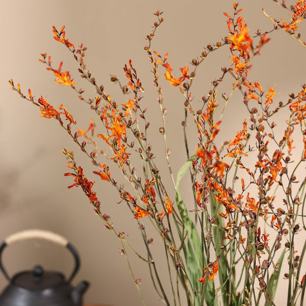 Dried Fire Orchid Bouquet, Natural Decorations, Flower Arrangement, Handmade Artificial Flower, Natural Dried Flowers-LargePaintingArt.com