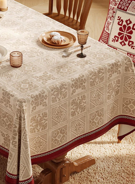 Large Table Cover for Dining Room Table, Holiday Rectangular Tablecloth for Dining Table, Modern Rectangle Tablecloth for Oval Table-LargePaintingArt.com