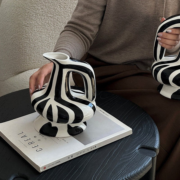 Porcelain Bud Vases, Handmade Water Holding Flower Vases, Modern Ceramic Flower Vases, Small Flower Vases on Table-LargePaintingArt.com