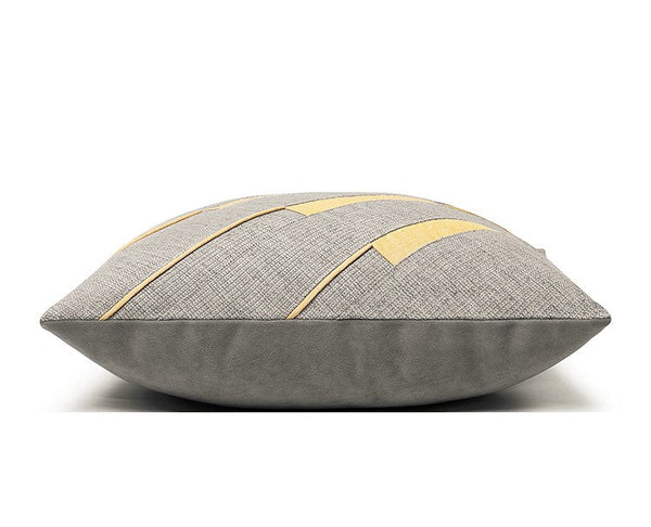 Grey Throw Pillow for Couch, Simple Modern Sofa Pillows, Grey Yellow Decorative Pillows, Modern Throw Pillows for Couch-LargePaintingArt.com