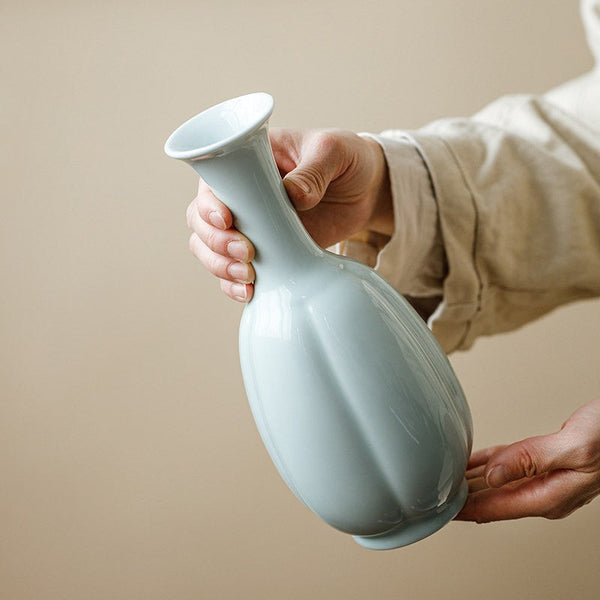 Small Flower Vases on Table, Rustic Porcelain Flower Vases, Ceramic Bud Vases, Handmade Water Holding Flower Vase-LargePaintingArt.com