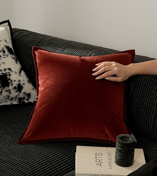 Large Modern Sofa Pillows, Modern Pillows for Couch, Red Decorative Pillow Covers, Decorative Throw Pillows for Living Room-LargePaintingArt.com