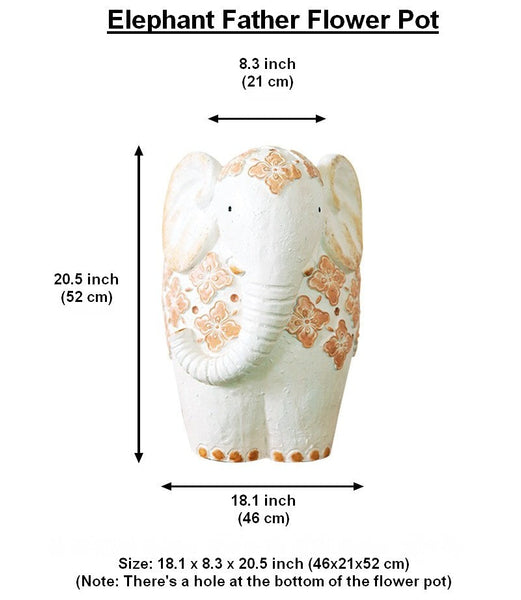 Animal Statue for Garden Ornaments, Oversized Modern Garden Flower Pot, Extra Large Elephant Garden Flowerpots, Resin Statue for Garden, Villa Outdoor Garden Flower Pots