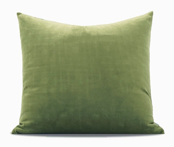 Large Square Modern Throw Pillows for Couch, Green Geometric Modern Sofa Pillows, Large Decorative Throw Pillows, Simple Throw Pillow for Interior Design-LargePaintingArt.com