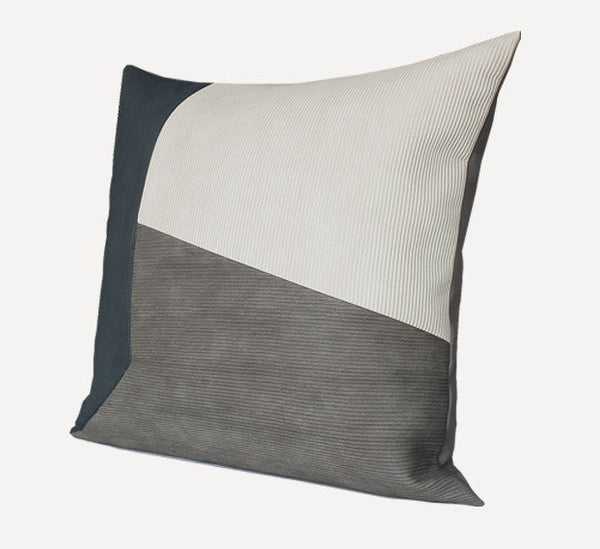 Large Modern Throw Pillows, Decorative Throw Pillow for Couch, Blue Grey Modern Sofa Pillows, Decorative Throw Pillows for Living Room, Large Square Pillows-LargePaintingArt.com