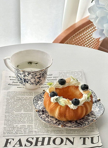 French Style China Porcelain Tea Cup Saucer Set, 7.8 oz Tea Cup and Saucers, Royal Ceramic Cups, Elegant Vintage Ceramic Coffee Cups for Traditional Afternoon Tea-LargePaintingArt.com