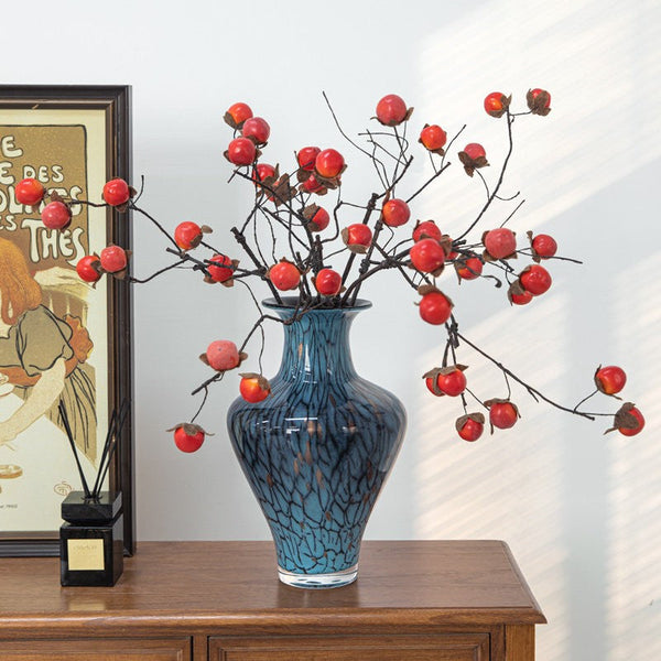Handmade Liuli Vases, Centerpiece Vases on Table, Colored Glaze Vase for Modern Home Decor, Glass Bud Vases, Bouquet Flower Vase-LargePaintingArt.com