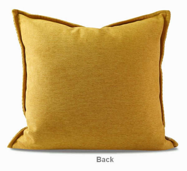 Large Yellow Square Modern Throw Pillows for Couch, Contemporary Modern Sofa Pillows, Simple Decorative Throw Pillows, Large Throw Pillow for Interior Design-LargePaintingArt.com