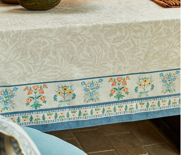 Large Modern Rectangle Tablecloth for Dining Table, Spring Flower Table Covers for Round Table, Farmhouse Table Cloth for Oval Table, Square Tablecloth for Kitchen-LargePaintingArt.com