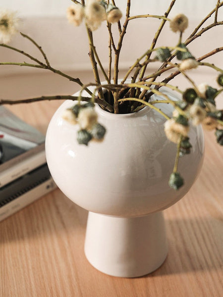 Contemporary Vases on Dining Table, Centerpiece Ceramic Bouquet Vases, Porcelain Vases for Modern Home Decor, Handmade Modern Flower Vase-LargePaintingArt.com