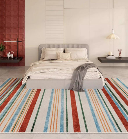 Colorful Modern Rugs under Dining Room Table, Abstract Area Rugs for Living Room, Modern Carpets for Kitchen, Geometric Contemporary Modern Rugs Next to Bed-LargePaintingArt.com