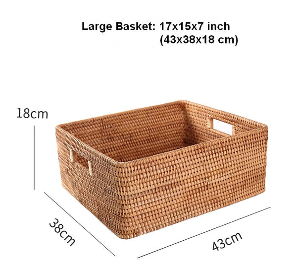 Large Storage Baskets for Bedroom, Storage Baskets for Bathroom, Rectangular Storage Baskets, Storage Baskets for Shelves-LargePaintingArt.com