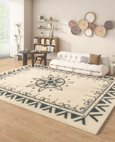 Hallway Modern Runner Rugs, Thick Contemporary Area Rugs Next to Bed, Abstract Area Rugs for Living Room, Modern Rugs under Dining Room Table-LargePaintingArt.com