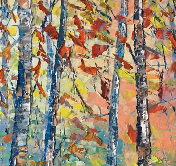 Birch Tree Painting, Landscape Painting, Original Wall Art, Canvas Art, Custom Large Oil Painting-LargePaintingArt.com