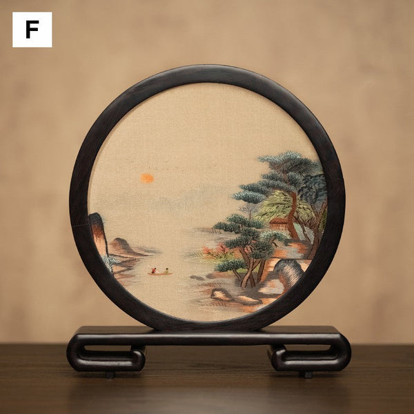 Traditional Chinese Suzhou Embroidery Ornament, Premium Souvenir, Exclusive Business Present Panda Embroidered Decor, Unique Birthday Gift-LargePaintingArt.com