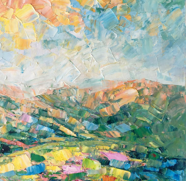 Mountain Landscape Painting, Large Wall Art Paintings, Custom Canvas Painting for Bedroom, Landscape Wall Art Paintings, Original Oil Painting-LargePaintingArt.com