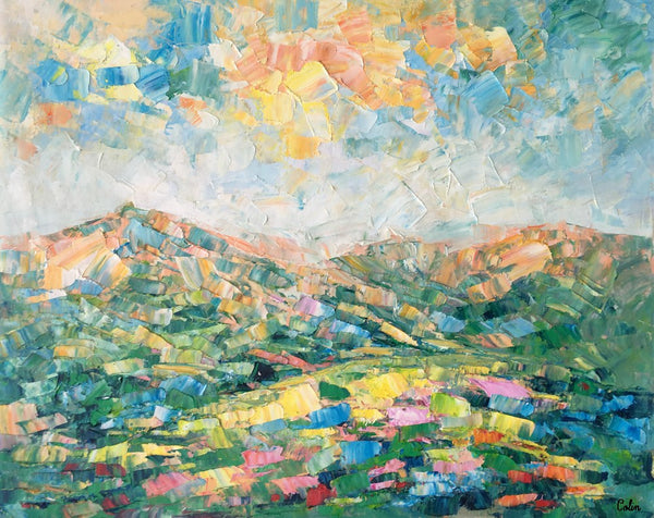 Mountain Landscape Painting, Large Wall Art Paintings, Custom Canvas Painting for Bedroom, Landscape Wall Art Paintings, Original Oil Painting-LargePaintingArt.com