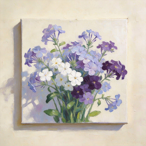 Original Flower Paintings, A Bunch of Blooming Forget-me-nots, Still Life Painting, Small Canvas Artwork, Hand Painted Canvas Art, Buy Small Paintings Online-LargePaintingArt.com