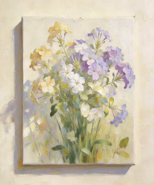 Fading Hues of Summer Blooms, Original Flower Paintings, Small Canvas Artwork, Original Still Life Paintings, Hand Painted Canvas Art-LargePaintingArt.com