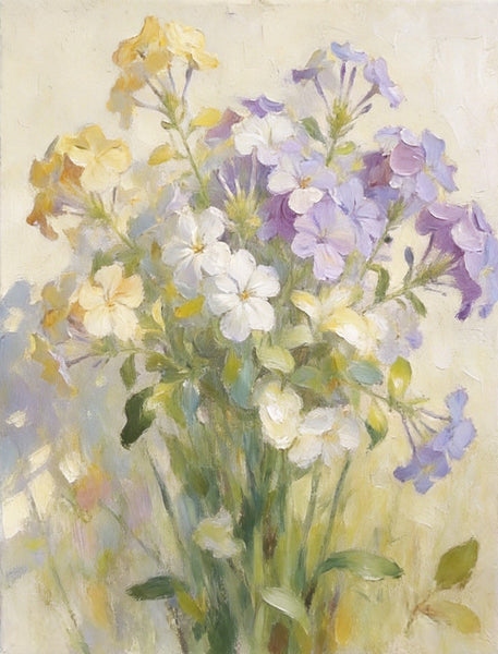 Fading Hues of Summer Blooms, Original Flower Paintings, Small Canvas Artwork, Original Still Life Paintings, Hand Painted Canvas Art-LargePaintingArt.com