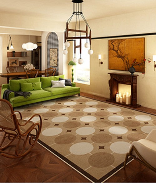 Contemporary Modern Rugs Next to Bed, Modern Rugs under Dining Room Table, Abstract Modern Rugs for Living Room, Mid Century Geometric Carpets-LargePaintingArt.com