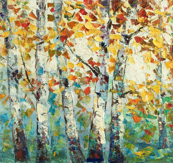 Autumn Tree Landscape Painting, Landscape Painting for Sale, Autumn Paintings, Living Room Wall Art Paintings, Custom Original Painting-LargePaintingArt.com