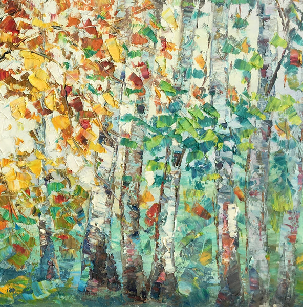 Autumn Tree Landscape Painting, Landscape Painting for Sale, Autumn Paintings, Living Room Wall Art Paintings, Custom Original Painting-LargePaintingArt.com
