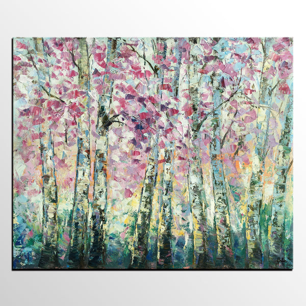 Landscape Oil Paintings, Autumn Tree Painting, Oil Painting on Canvas, Custom Original Painting for Sale-LargePaintingArt.com