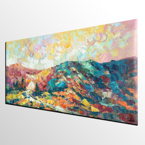 Canvas Painting, Mountain Landscape Painting, Large Canvas Art, Custom Extra Large Wall Art-LargePaintingArt.com