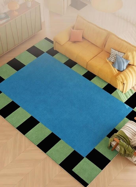 Mid Century Contemporary Rugs, Geometric Modern Rugs, Modern Living Room Rug Ideas, Colorful Area Rugs for Dining Room-LargePaintingArt.com