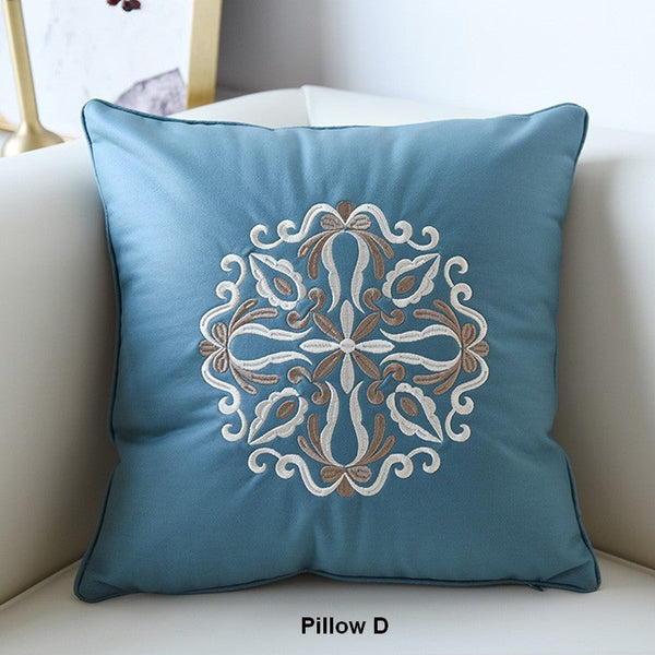Modern Sofa Pillows, Flower Pattern Decorative Throw Pillows, Contemporary Throw Pillows, Large Decorative Pillows for Living Room-LargePaintingArt.com