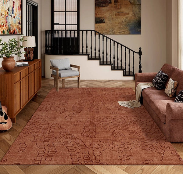 Contemporary Modern Rugs Next to Bed, Modern Rugs for Living Room, Modern Rugs under Dining Room Table, Geometric Modern Carpets for Office-LargePaintingArt.com