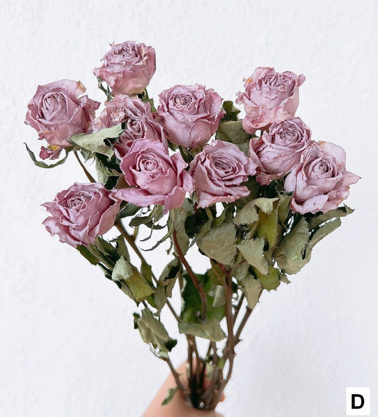 Dried Rose Floral Bouquet, Dried Rose Flowers, Natural Dried Rose Flower Bunches, A Bunch Dried Rose Flowers, Red Yellow Purple Dried Rose Flowers-LargePaintingArt.com