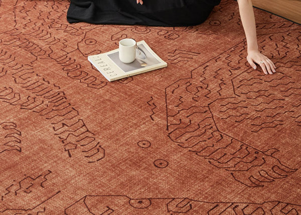 Contemporary Modern Rugs Next to Bed, Modern Rugs for Living Room, Modern Rugs under Dining Room Table, Geometric Modern Carpets for Office-LargePaintingArt.com