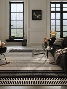 Geometric Contemporary Modern Rugs Next to Bed, Large Abstract Rugs for Living Room, Extra Large Modern Area Rugs-LargePaintingArt.com