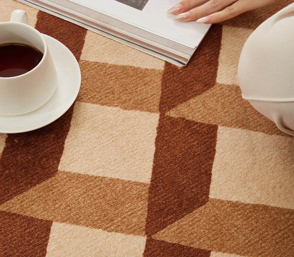 Modern Rugs under Chairs, Bedroom Modern Round Rugs, Dining Room Contemporary Round Rugs, Circular Modern Rug Ideas for Living Room-LargePaintingArt.com