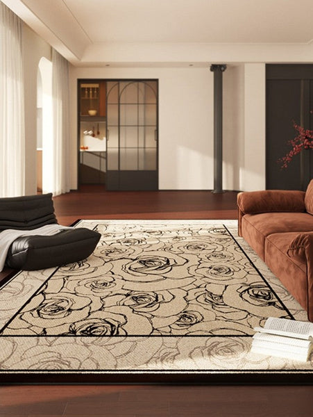 Simple Large Modern Rugs for Living Room, Abstract Modern Rugs for Bedroom, Contemporary Geometric Modern Rugs, Modern Rugs for Dining Room-LargePaintingArt.com