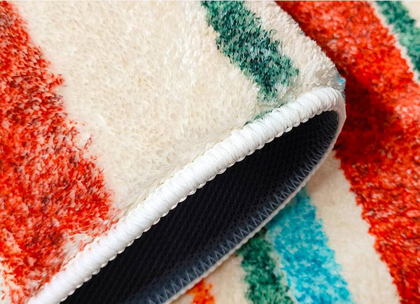 Abstract Contemporary Round Rugs, Geometric Modern Rugs for Bedroom, Thick Round Rugs for Dining Room, Modern Area Rugs under Coffee Table-LargePaintingArt.com