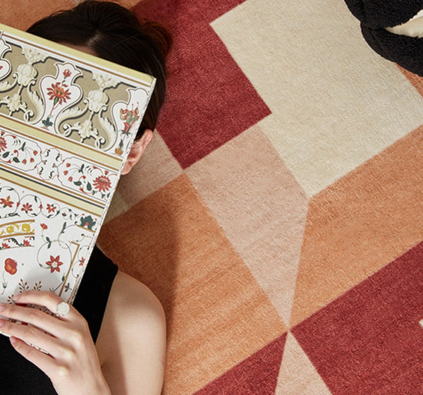 Modern Rugs for Dining Room, Large Modern Rugs for Living Room, Mid Century Modern Rugs for Bedroom, Abstract Geometric Modern Rugs-LargePaintingArt.com