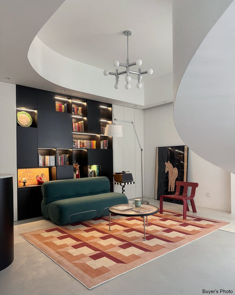 Modern Rugs for Dining Room, Large Modern Rugs for Living Room, Mid Century Modern Rugs for Bedroom, Abstract Geometric Modern Rugs-LargePaintingArt.com