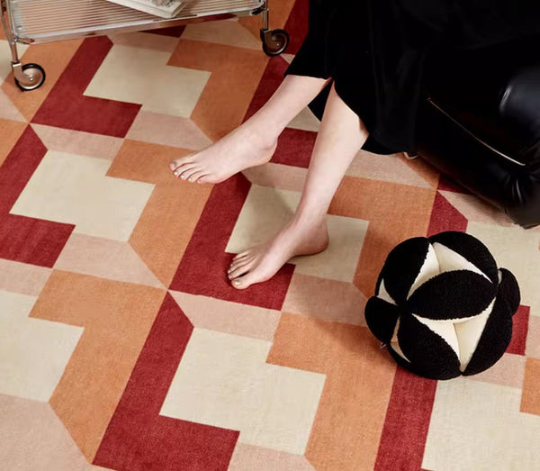 Modern Rugs for Dining Room, Large Modern Rugs for Living Room, Mid Century Modern Rugs for Bedroom, Abstract Geometric Modern Rugs-LargePaintingArt.com