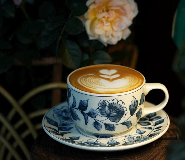 Traditional Tea Cup Set, Porcelain Tea Cups, Floral Tea Cup Set, Classic British Tea Cups, Elegant Tea Cup With Saucer, Ceramic Tea Cup with Saucer, Tea Cup Set, Vintage Tea Cup Set, Modern Ceramic Cups-LargePaintingArt.com