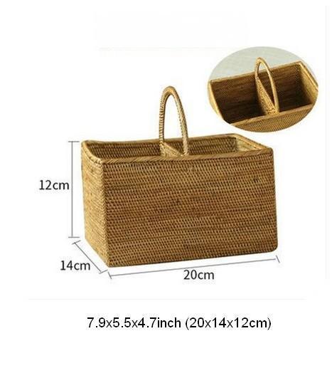 Natural Fiber Baskets, Small Storage Basket for Kitchen, Indonesia Woven Storage Basket, Rattan Storage Basket for Dining Room-LargePaintingArt.com